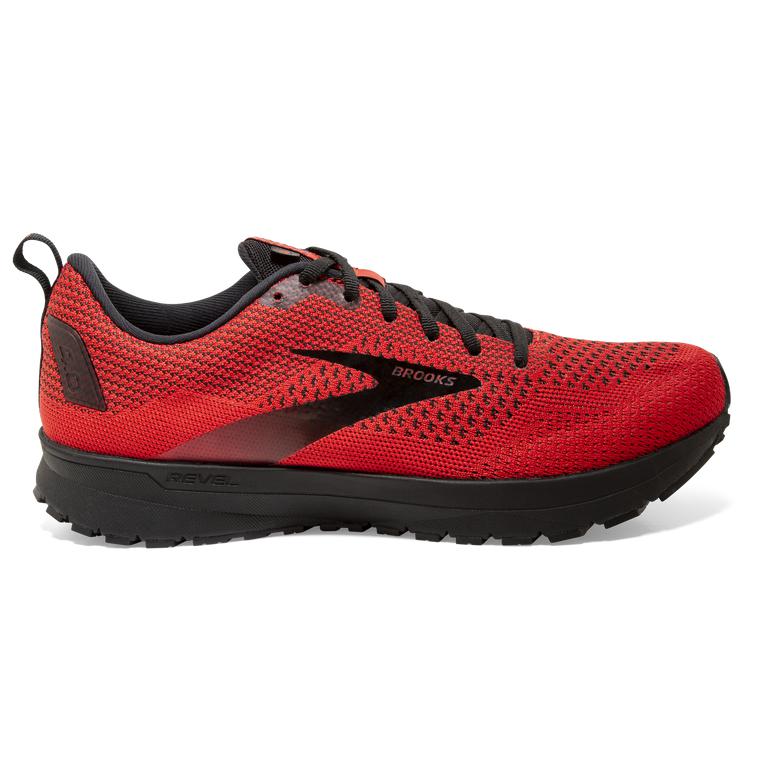 Brooks Revel 4 Road Running Shoes - Men's - Red/Black (94683-YMFZ)